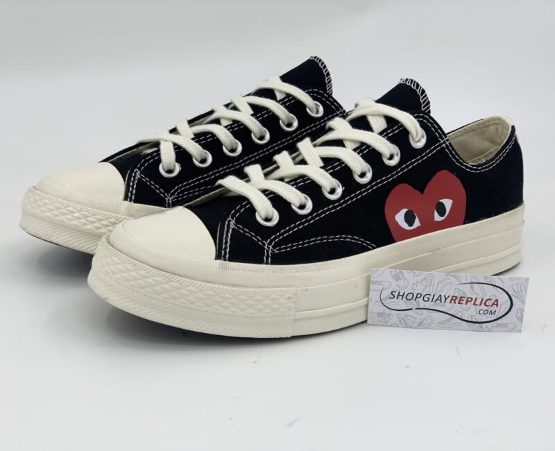 Giày Converse CDG đen cổ thấp replica