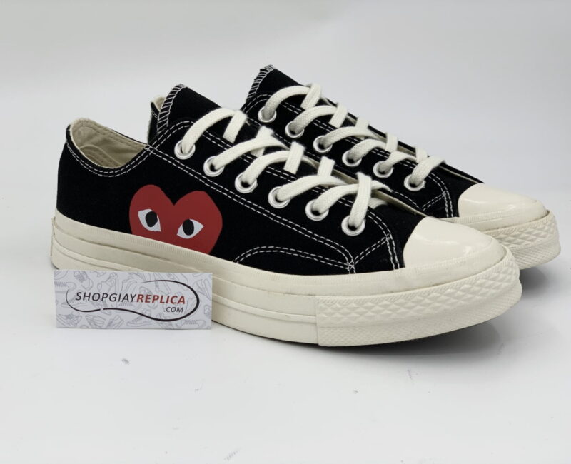 Giày Converse CDG đen cổ thấp replica