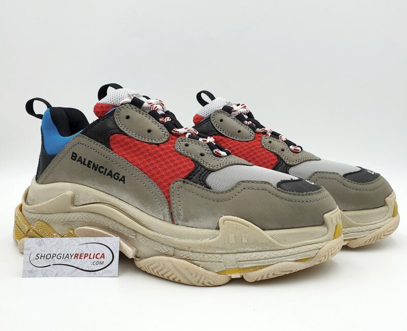 Giày Balenciaga Triple S xanh đỏ replica 1:1