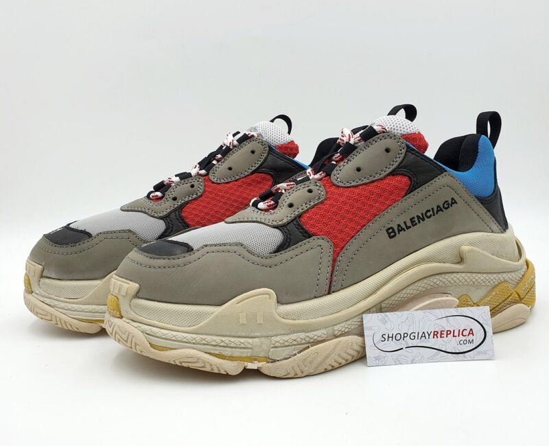 Giày Balenciaga Triple S xanh đỏ replica 1:1