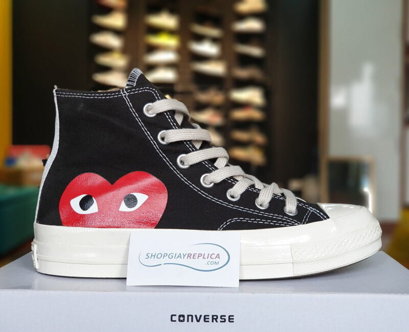 giày converse cdg den co cao replica