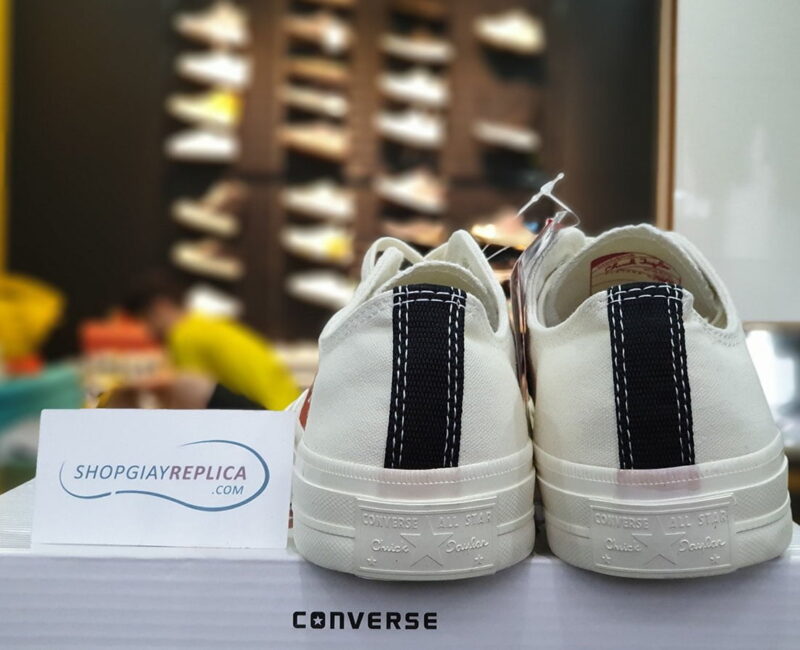 giày converse tim thấp trắng replica