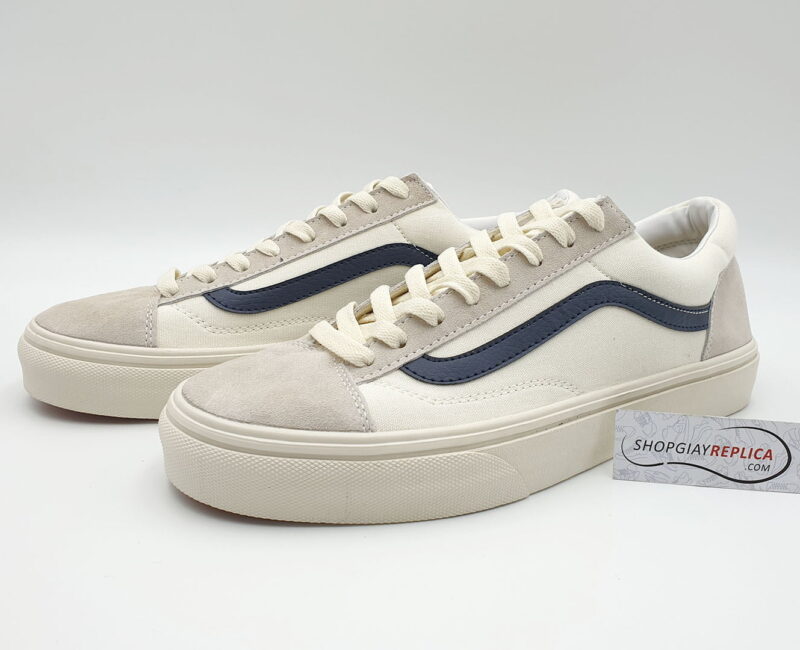 giày vans old skool trang soc xanh replica