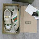 giay Gucci Embroidered Beige Green White sieu cap 2