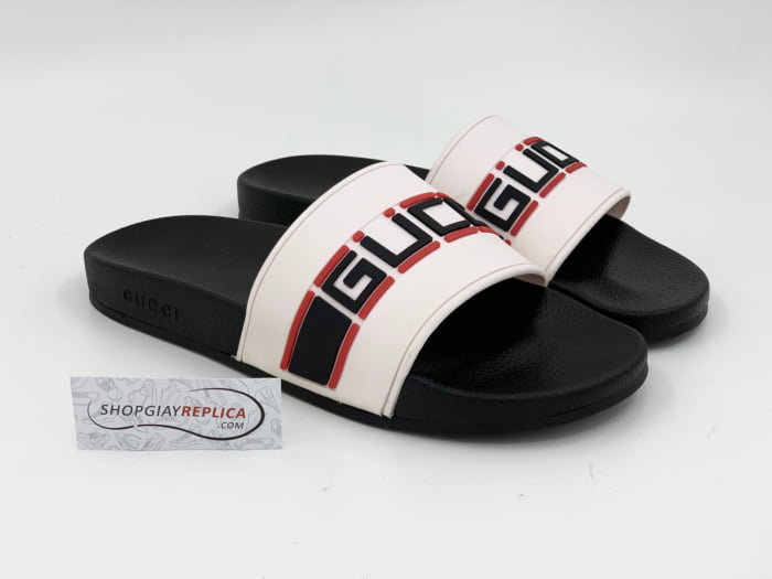 Dép Gucci Stripe Slide White chính hãng có giá khoảng 11 triệu đồng