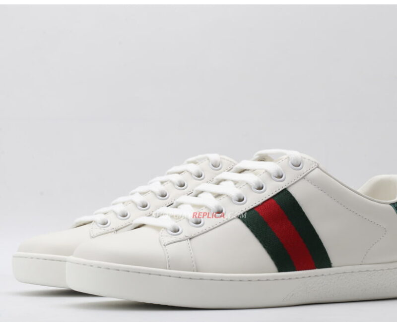 Giày Gucci Ace Leather Sneaker With Green Crocodile Like Auth
