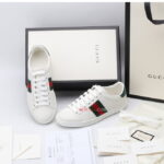 Giày Gucci Ace Leather Sneaker With Green Crocodile Like Auth
