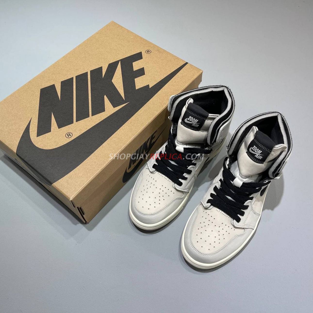 Giày Nike Air Jordan 1 Zoom Air Summit White Black rep 1:1