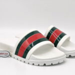 Dép Gucci Web Slide Sandal White Like Auth
