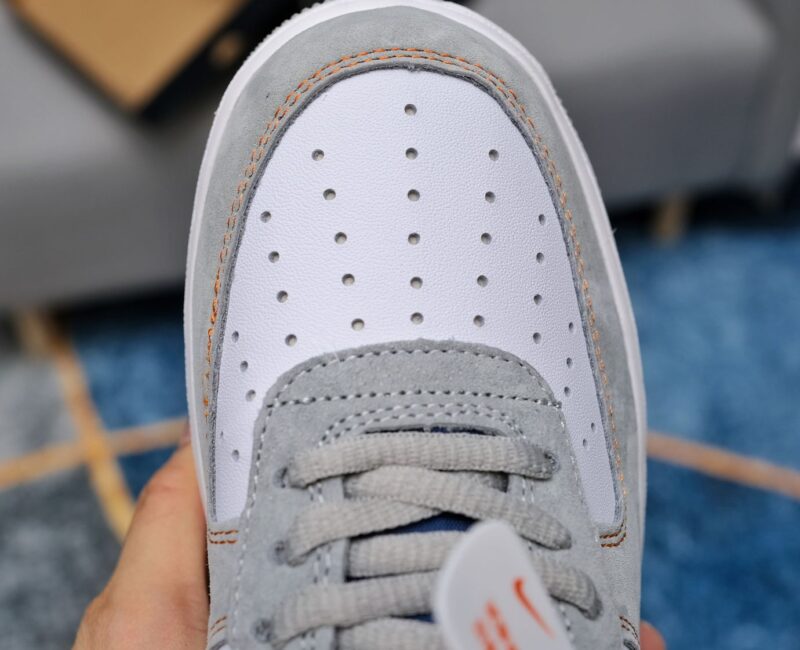 Giày Nike Air Force 1 Cool Grey Xám Gót Cam rep 1:1
