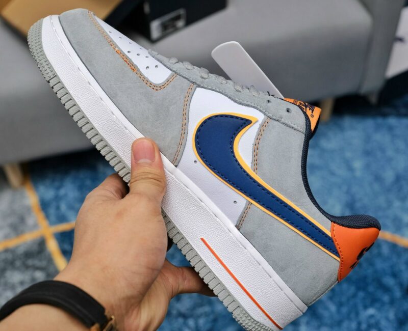 Giày Nike Air Force 1 Cool Grey Xám Gót Cam rep 1:1