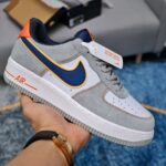 Giày Nike Air Force 1 Cool Grey Xám Gót Cam