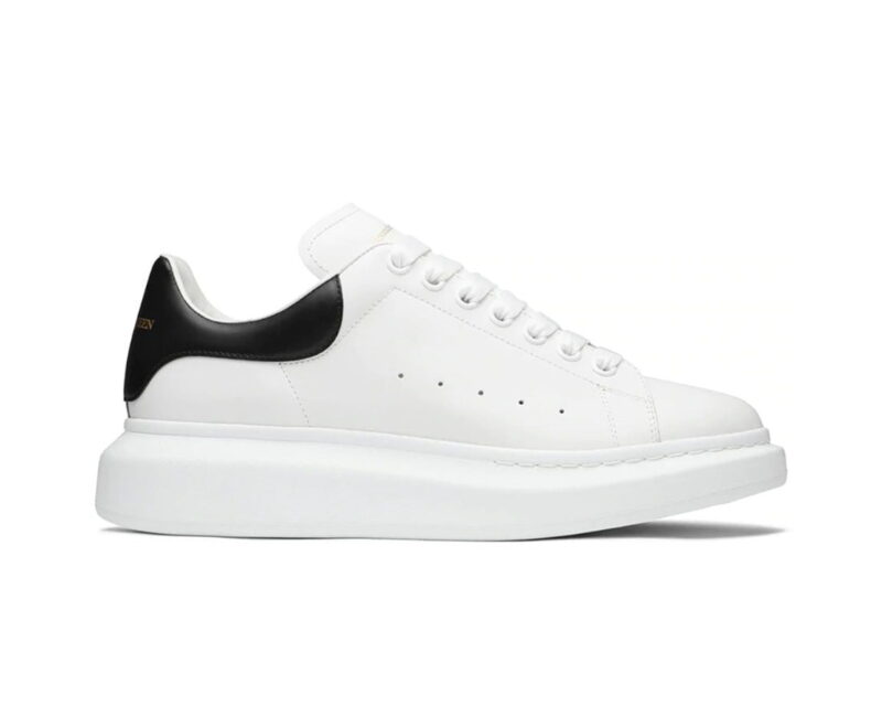 Giày Alexander McQueen gót Da trơn Đen Siêu Cấp