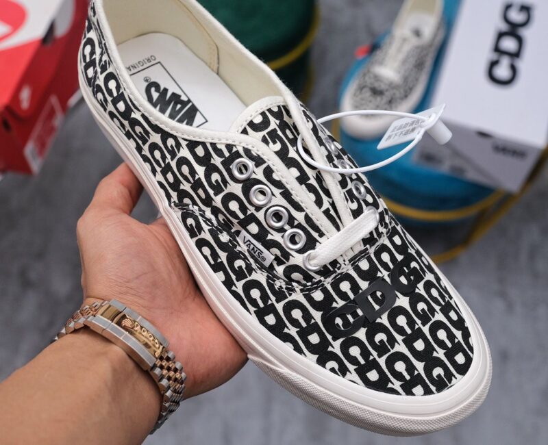 Giày Vans Comme des Garçons x OG Authentic LX ‘CDG Print Blanc De Blanc’ Like Auth