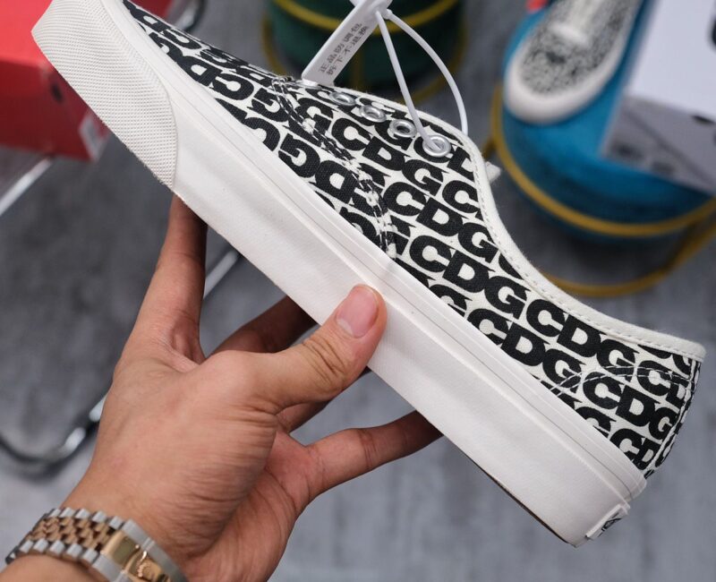 Giày Vans Comme des Garçons x OG Authentic LX ‘CDG Print Blanc De Blanc’ Like Auth
