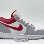 Giày Air Jordan 1 Low SE ‘Light Smoke Grey Gym Red’ rep 1:1