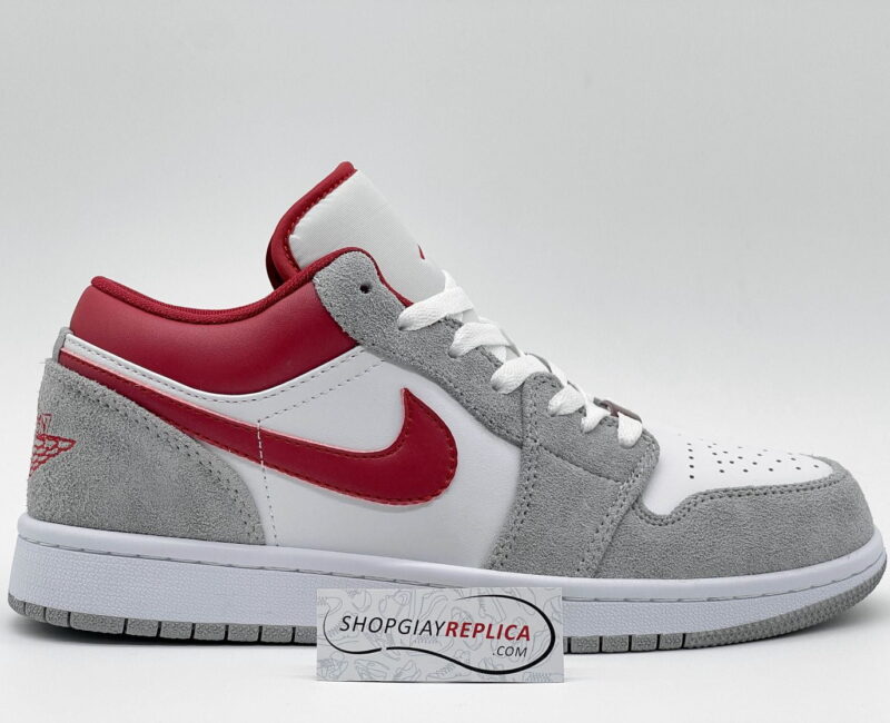 Giày Air Jordan 1 Low SE ‘Light Smoke Grey Gym Red’ rep 1:1