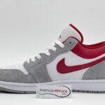 Giày Air Jordan 1 Low SE ‘Light Smoke Grey Gym Red’ rep 1:1