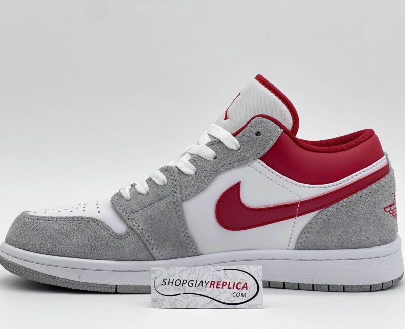 Giày Air Jordan 1 Low SE ‘Light Smoke Grey Gym Red’ rep 1:1
