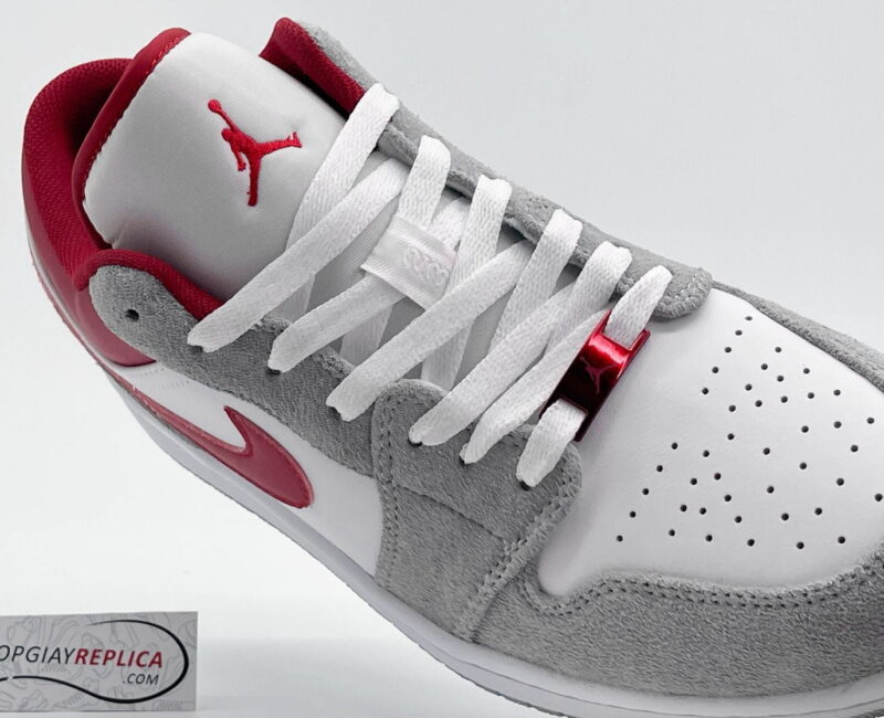 Giày Air Jordan 1 Low SE ‘Light Smoke Grey Gym Red’ rep 1:1