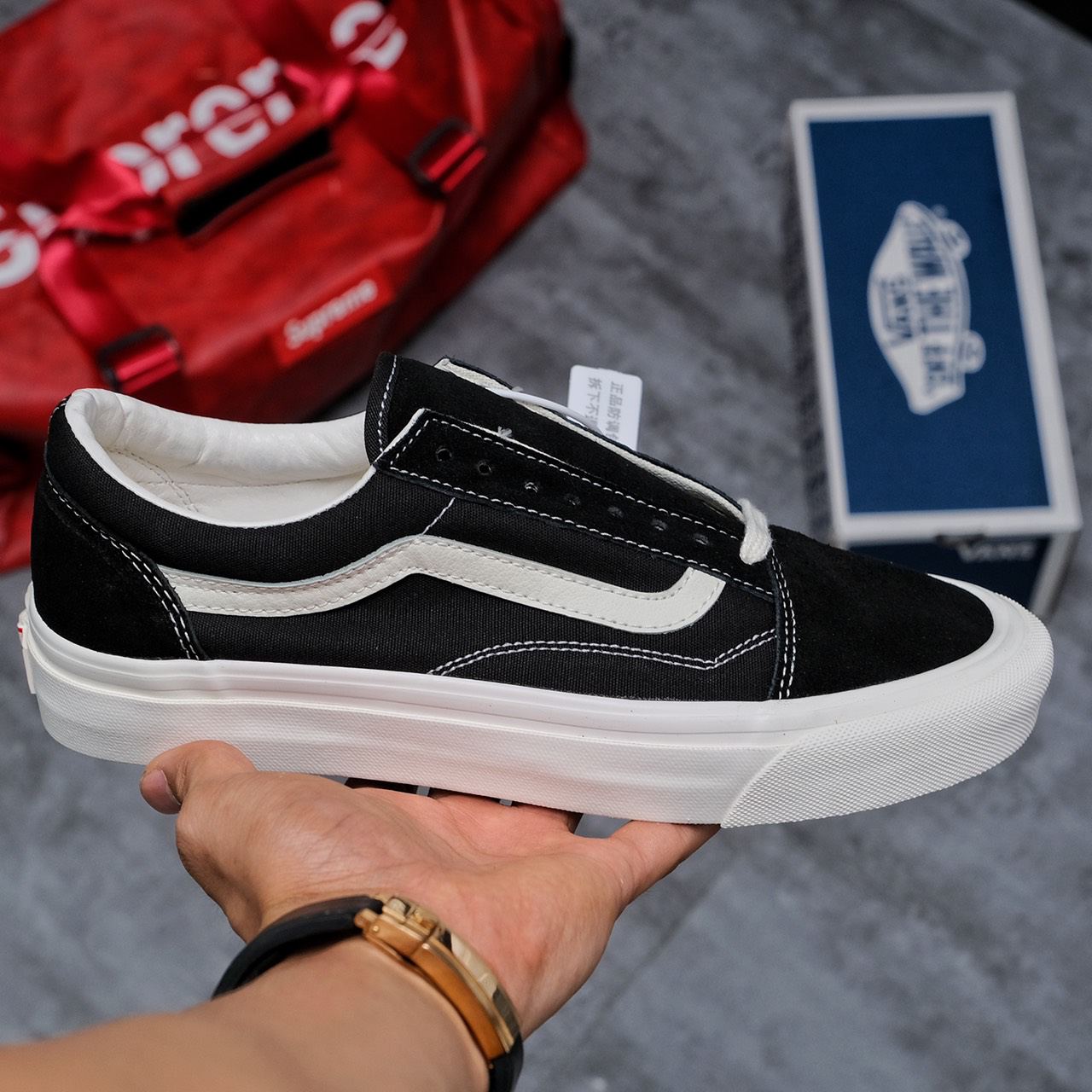 Giày Vans Vault Old Skool Black White 2019 Like Auth