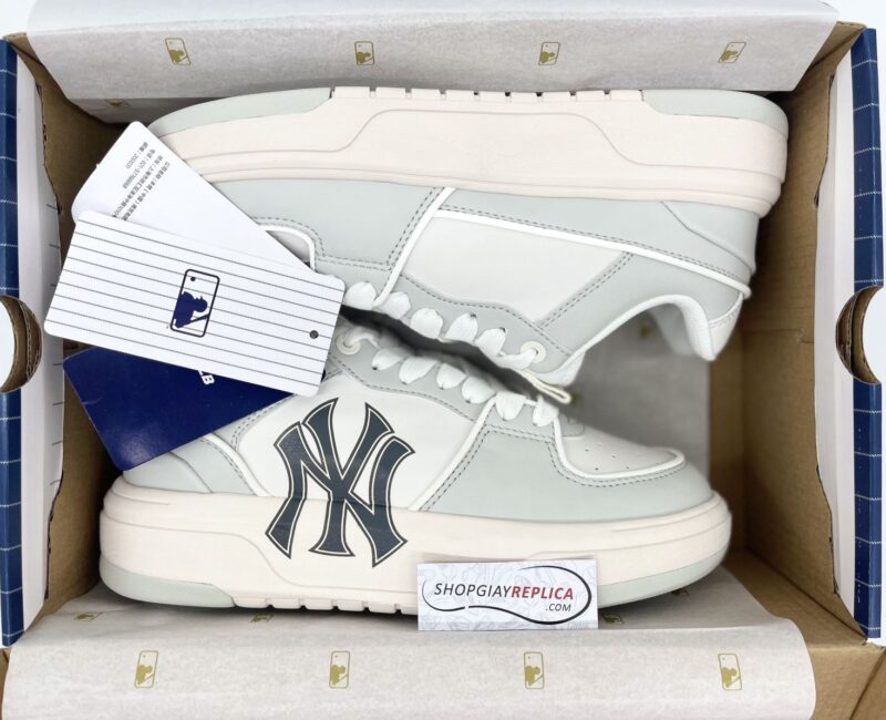 Giày MLB Chunky Liner Low New York Yankees ‘White Grey’ Like Auth