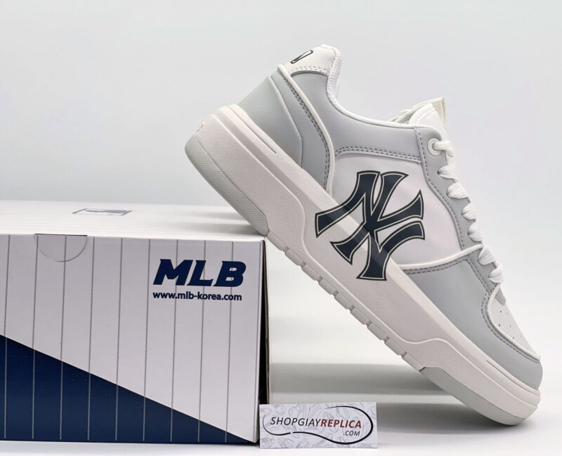Giày MLB Chunky Liner Low New York Yankees ‘White Grey’ Like Auth