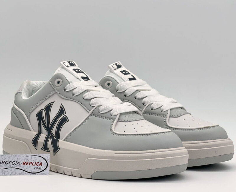 Giày MLB Chunky Liner Low New York Yankees ‘White Grey’ Like Auth