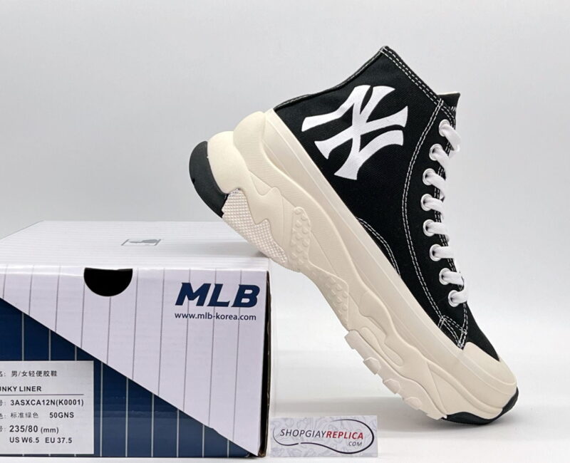 Giày MLB Bigball Chunky High New York Yankees “Black” Đen