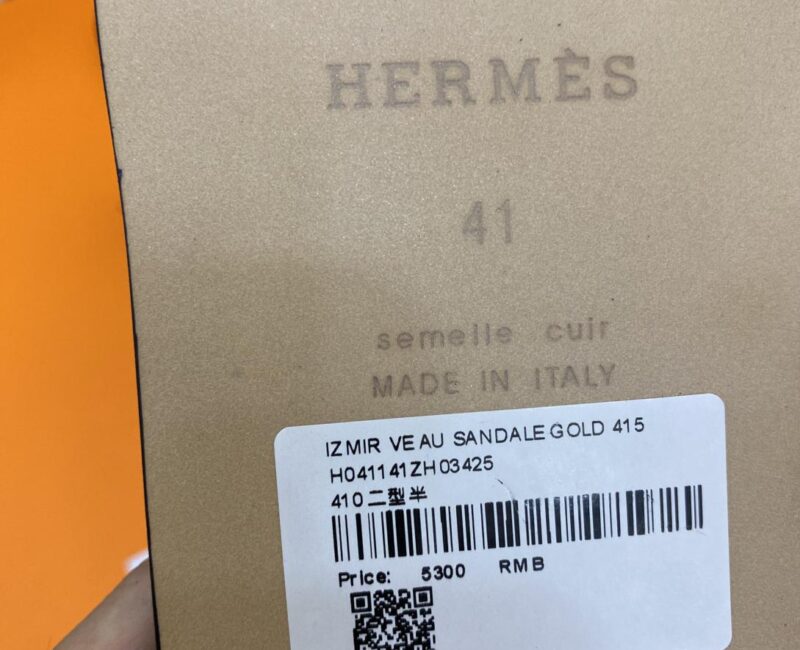 đế gỗ Dép Hermes Nam da Epsom (Sần) Màu Đen đế Nâu Siêu Cấp