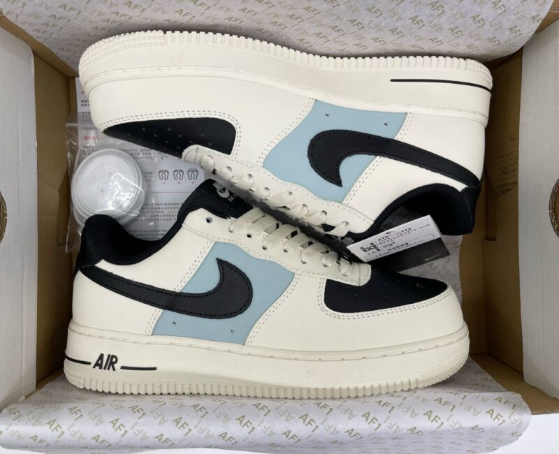 Giày Nike Air Force 1 Low Cream Black Swoosh rep 1:1