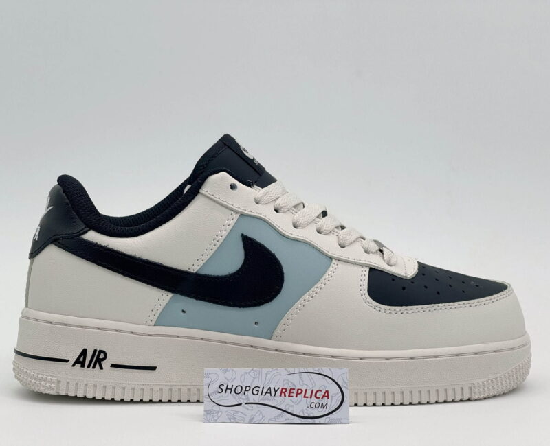 Giày Air Force 1 Low Cream Black Swoosh rep 1:1