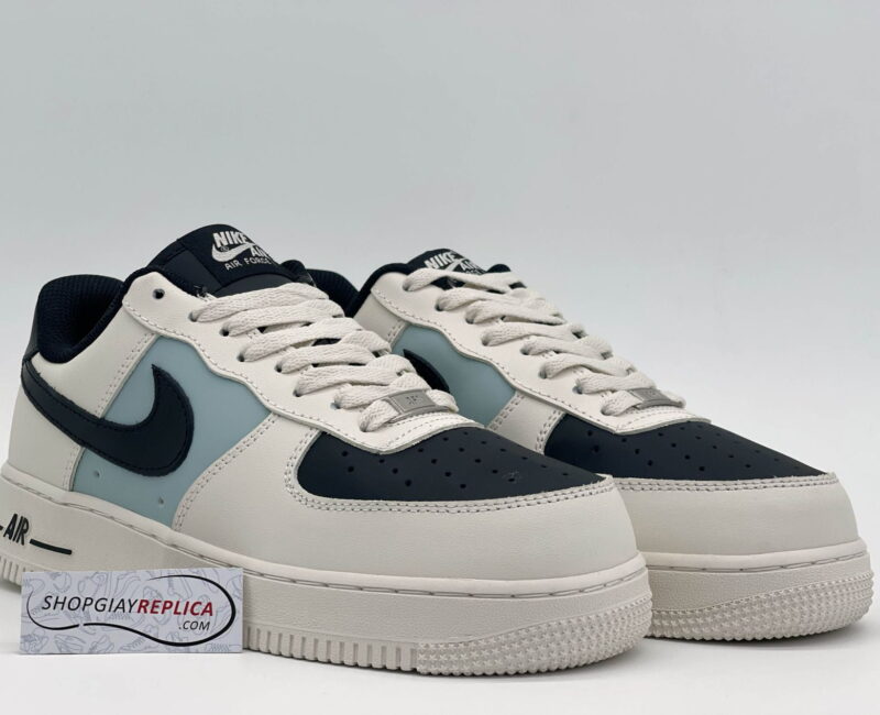 Giày Air Force 1 Low Cream Black Swoosh rep 1:1
