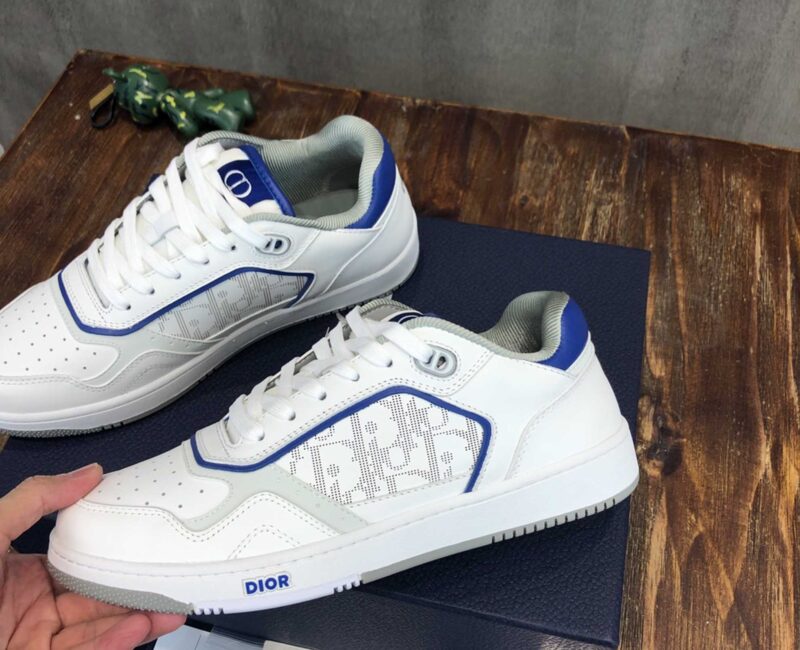 Giày Dior B27 Low White Blue họa tiết Dior Oblique Galaxy Like Auth