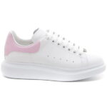 Giày Alexander McQueen Trắng gót Nhung Hồng Cánh Sen Like Auth