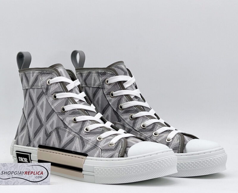 Giày Dior B23 High Top Gray CD Diamond Like Auth