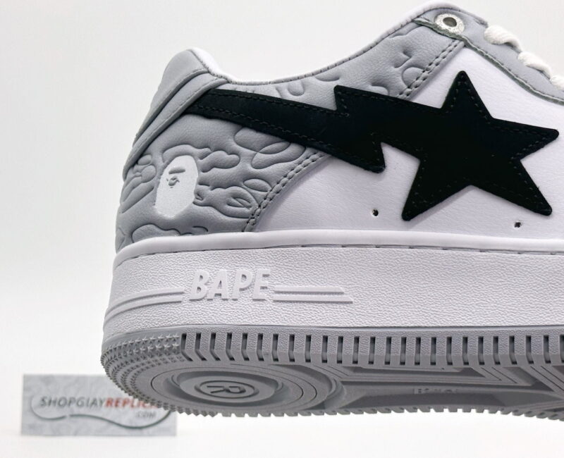 Giày A Bathing Ape Bape Sta Low Grey Black Rep 1:1