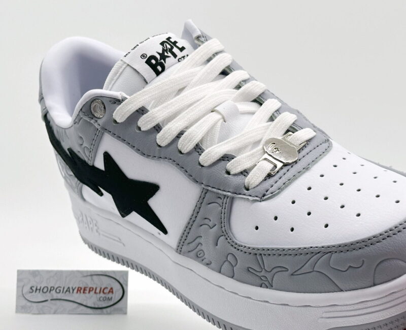 Giày A Bathing Ape Bape Sta Low Grey Black Rep 1:1