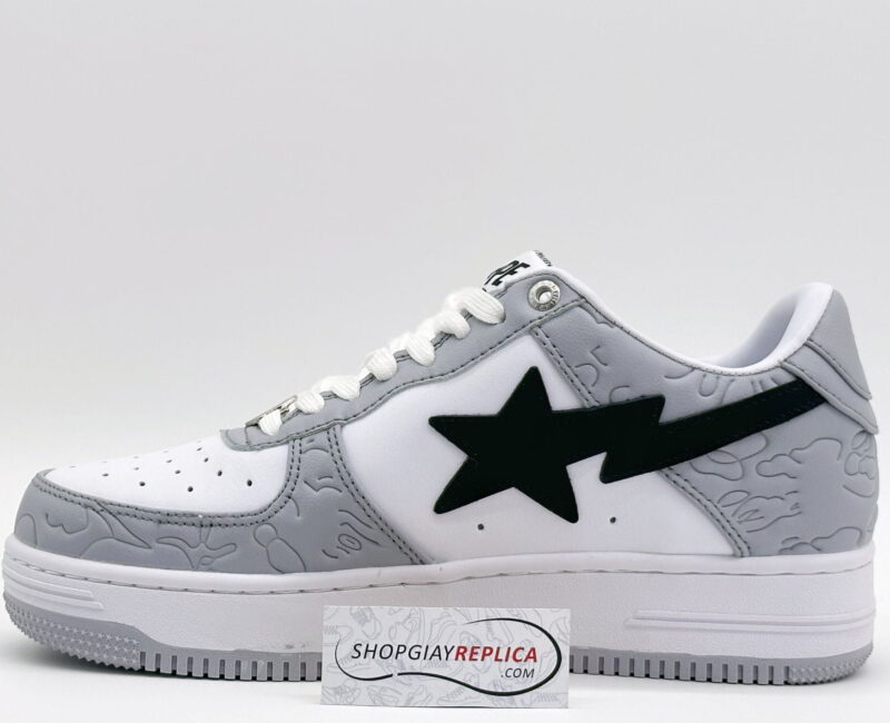 Giày A Bathing Ape Bape Sta Low Grey Black Rep 1:1
