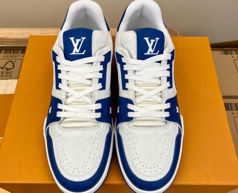 Giày Louis Vuitton Lv Trainer #54 Signature Blue White Like Auth