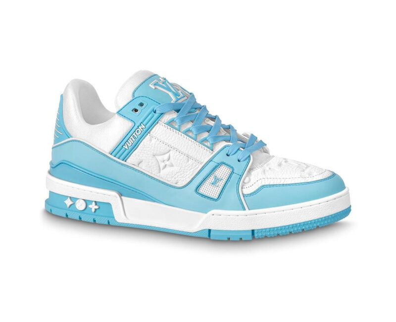 Giày Louis Vuitton Lv Trainer Monogram Blue Xanh Like Auth