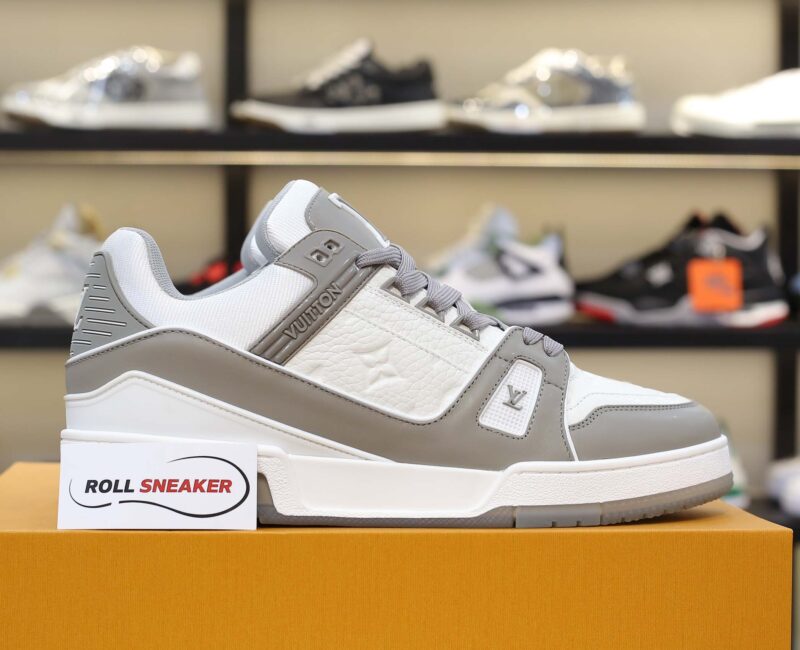 Giày Louis Vuitton Lv Trainer Monogram Grey Đế Nâu Like Auth