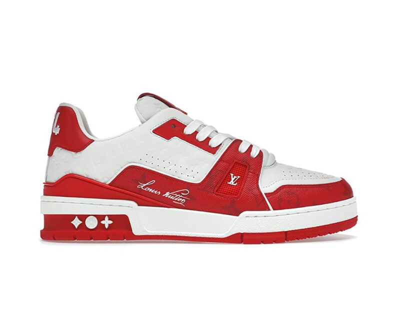 Giày Louis Vuitton Trainer #54 Signature Red Đỏ