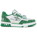 Giày Louis Vuitton Lv Trainer Monogram Green quai Velcro Like Auth