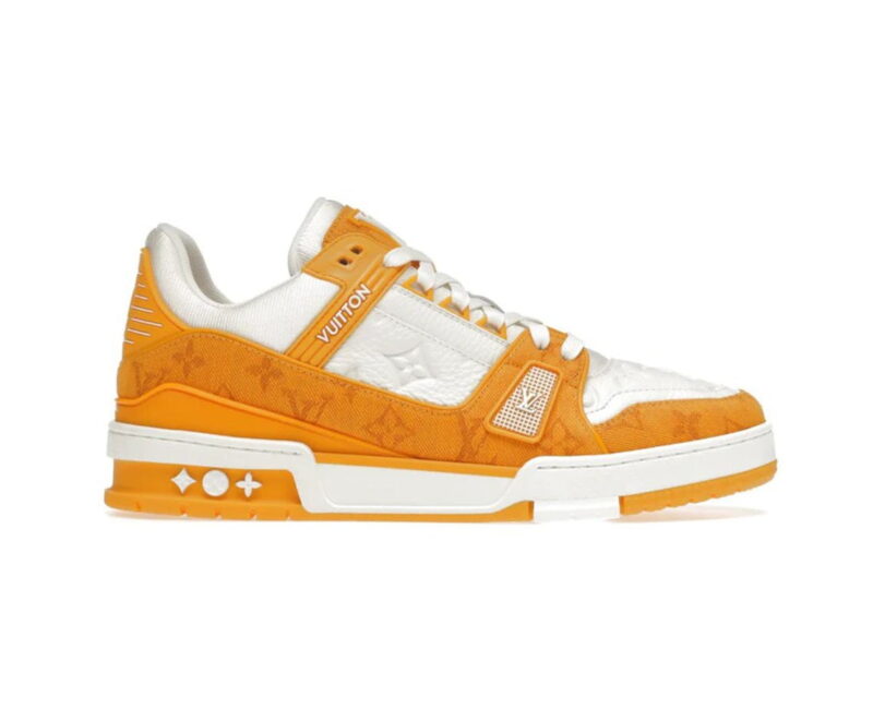 Giày Louis Vuitton Lv Trainer Vàng Yellow Monogram Denim Like Auth