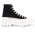 Giày Alexander McQueen Tread Slick High Top Black/White Canvas Like Auth