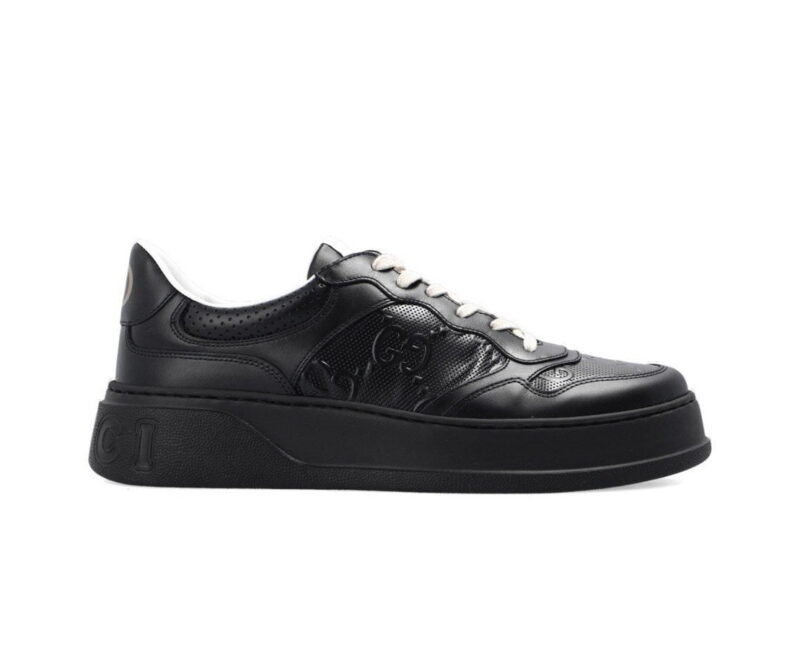 Giày Gucci GG Sneaker Full Black leather da đen họa tiết GG dập nổi