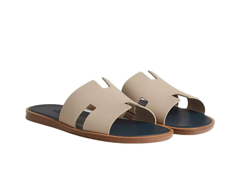 Dép Hermes Blanc Gomme da Epsom Lót Đế Celestial Blue Like Auth