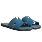 Dép Hermes Cornflower Blue da Epsom đế Antarctic Grey Like Auth