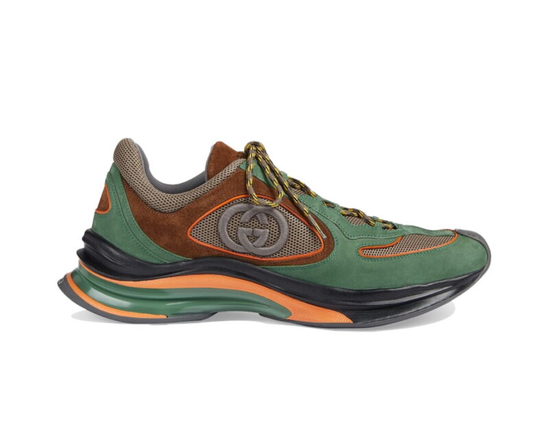 Giày Gucci Run Sneaker Green Suede Like Auth